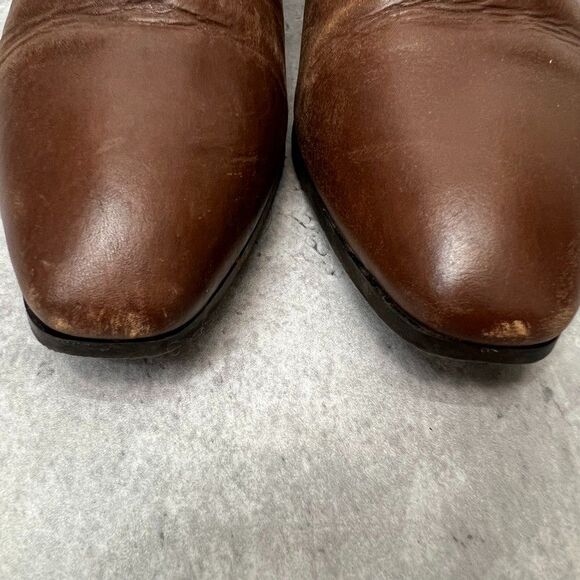 Aquatalia Block Heel Almond Toe Brown Leather Zip Ankle Boots Womens Size 8.5M - Picture 7 of 11